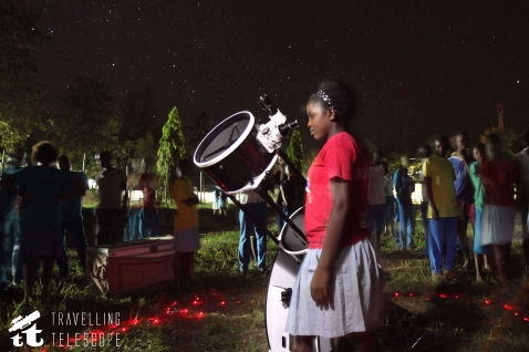 A student from Chumani School observing Saturn